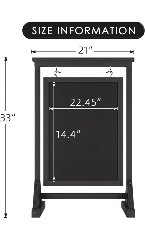 Swinging Chalkboard Sign- 33x21in - Image 2 of 3