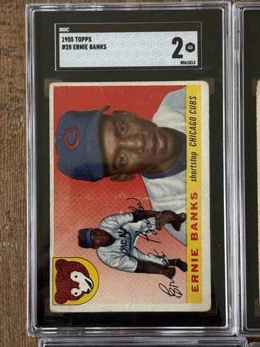 1955 Topps #28 Ernie Banks Chicago Cubs HOF SGC 2 GOOD