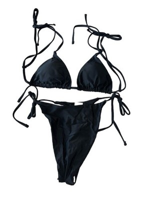 Black Ultra Sexy String Extra Cheeky Triangle Bikini
