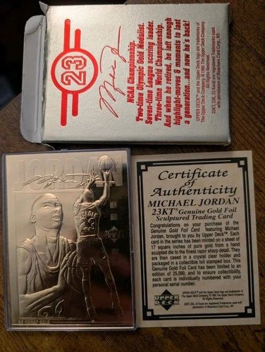 New ListingUpper Deck 1995 Michael Jordan 23KT Gold Foil Limited Edition Chicago Bulls Card
