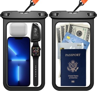 Temdan 2 Pcs Waterproof Phone Pouch, [Up to 10'' Large] Universal Waterproof Case