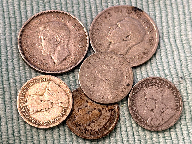Canada Silver Quarters and Dimes (6-Coins)