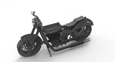 Motorrad-Mangal Deluxe - handgefertigt aus 2mm Stahl, schwarz mat, bis 800 grad