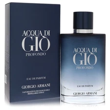 Acqua Di Gio Profondo by Giorgio Armani Eau De Parfum Spray Refillable 3.3 oz...