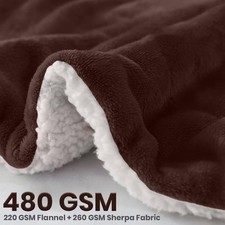 480 GSM Luxury Heavy Sherpa Blanket Warm Faux Fur Mink Sofa Bed Fleece Throw UK