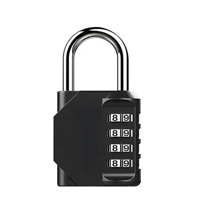 Combination Lock Resettable 4-Digit Anti Rust Weatherproof Padlock Metal Locks