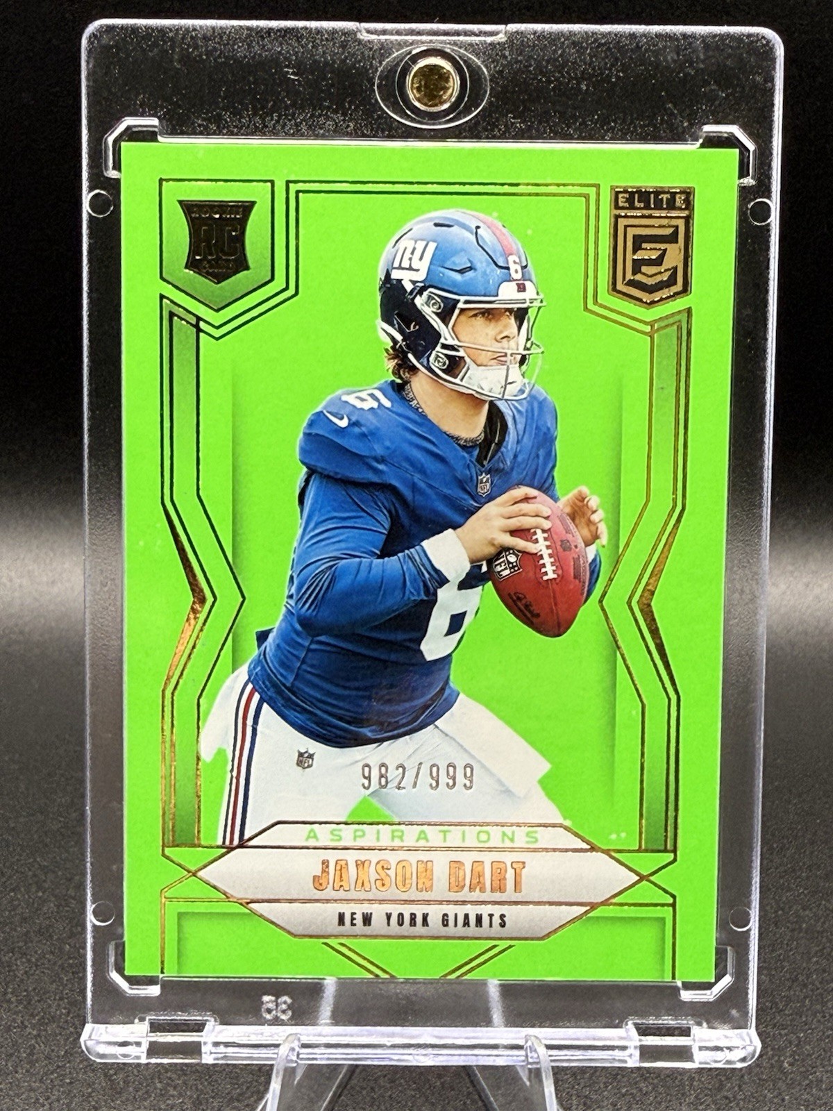 2025 Panini Donruss Elite - Jaxson Dart #103 Aspirations Lime Green /999 (RC)