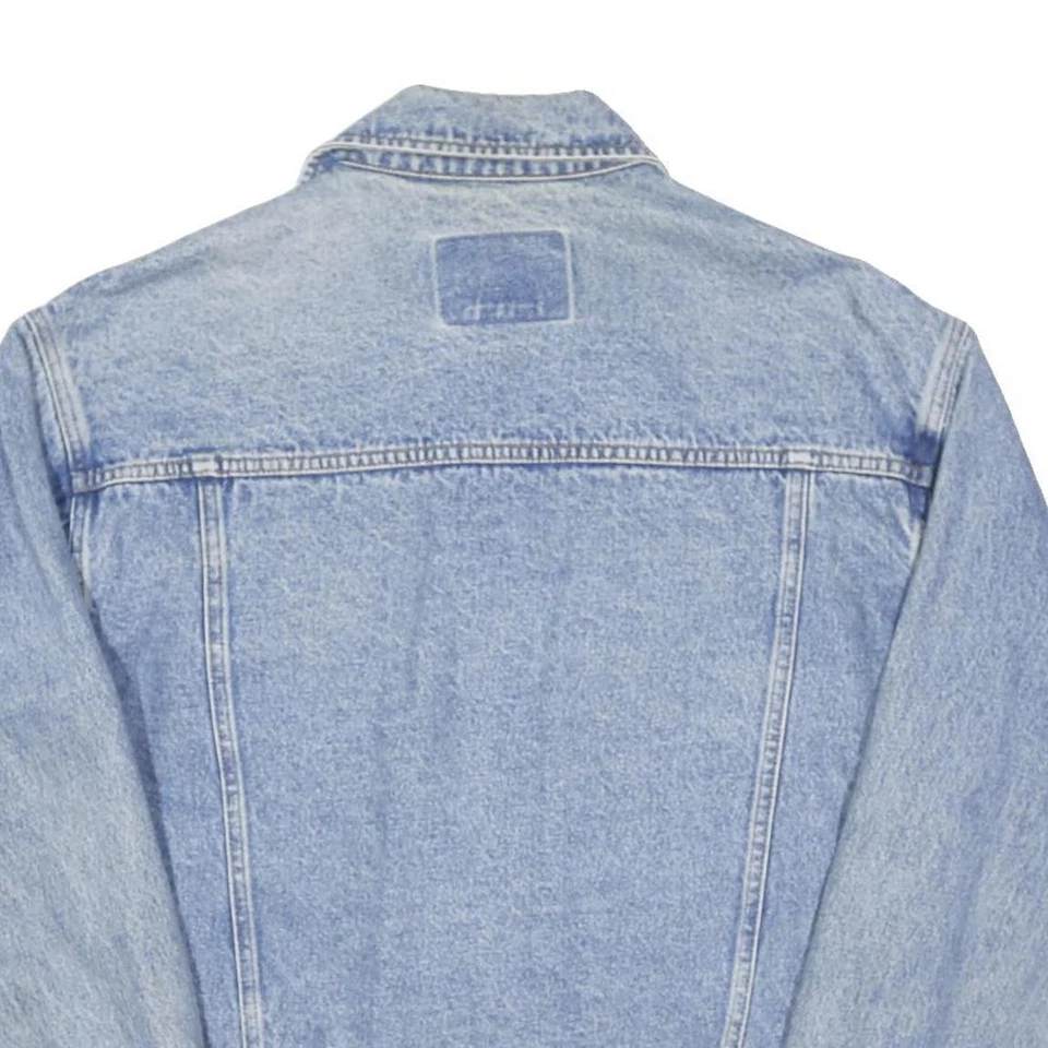 GAP Veste En Jean Homme Bleu Coton Mélangé Fermeture Boutonnée Léger - Photo 4/4