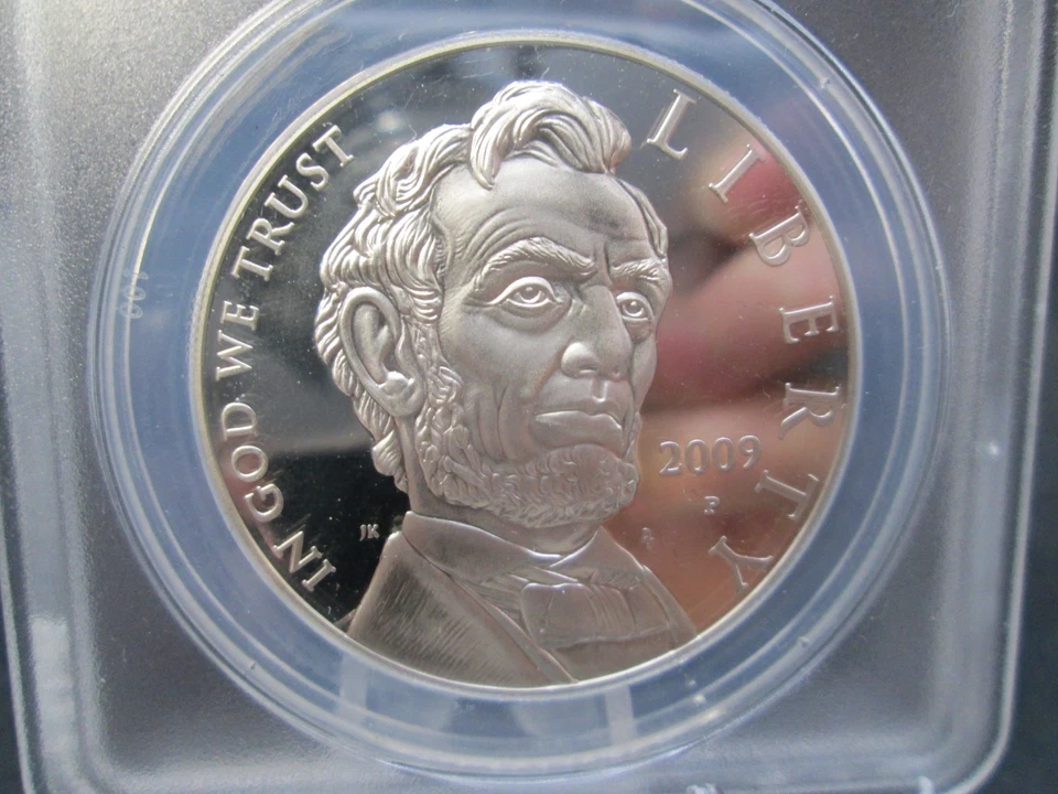 2009 P US Lincoln Proof Silver Dollar Commemorative ANACS PR70 DCAM First Day - Image 2 of 4