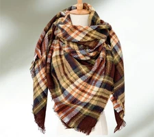Brown, Orange and Yellow Blanket Scarf/ Oversized Fall & Winter Scarf