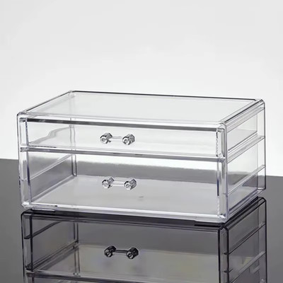 Transparente Schreibtisch Schublade Organizer Make-up Aufbewahrungsbox für Lippenstifte Schmuck Co