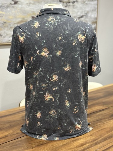 Municipal Herren M Golf Poloshirt grau Blumen Performance Sport Utility Gear - Bild 2 von 8