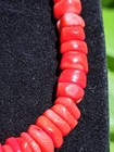 Barse 925 Sterling Silver Peachy Red Coral Discs 18-20” Necklace Leather Corded — photo 3