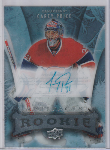 Carey Price #RT-PR 2020 Upper Deck Clear Cut Rookie Tribute Autographs card