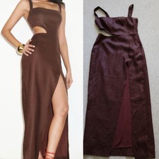 Reformation Satori Linen Midi Dress Size 2