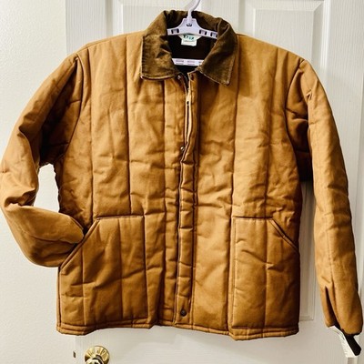 VTG Key Apparel Chore Coat Mens 2XLT Tan Duck Detroit USA Made Property US Gov