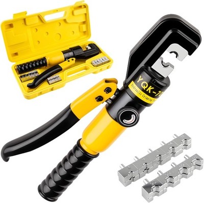 Hydraulic Crimping Tool With 9 Pairs Of Dies, 12 To 2/0 Awg, Hydraulic Wire