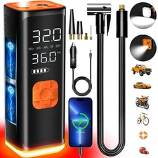 Tire Inflator Portable Air Compressor, 12V DC Air Pump for Car Tires, 150PSI ...