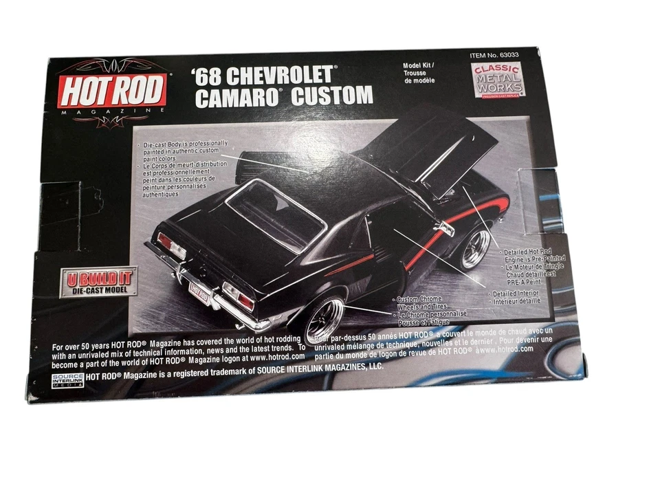 RARE Hot Rod Magazine 1968 Chevrolet Camaro Die Cast Model Kit 1:26 Scale NIB - Image 2 of 4
