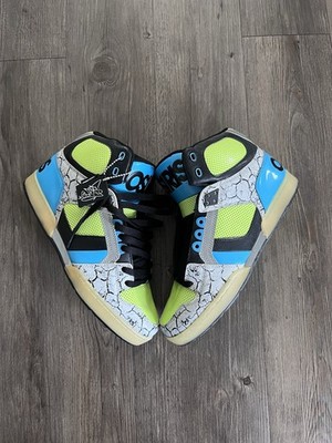 osiris nyc 83 grey/lime/cyan/black hightop sneakers (read desc)