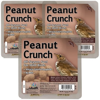 Heath Outdoor Products Peanut Crunch Suet Cakes Sample 1 Count (Pack of 3) 