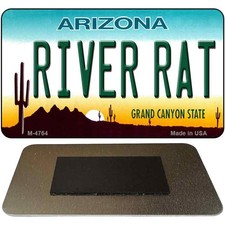 River Rat Arizona State License Plate Tag Magnet M-4764 3.5" x 2" Magnet (M)