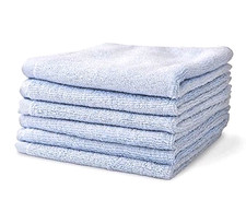 Bamboo Washcloths 10x10 Blue Hypoallergenic for Baby and Adult set of 6