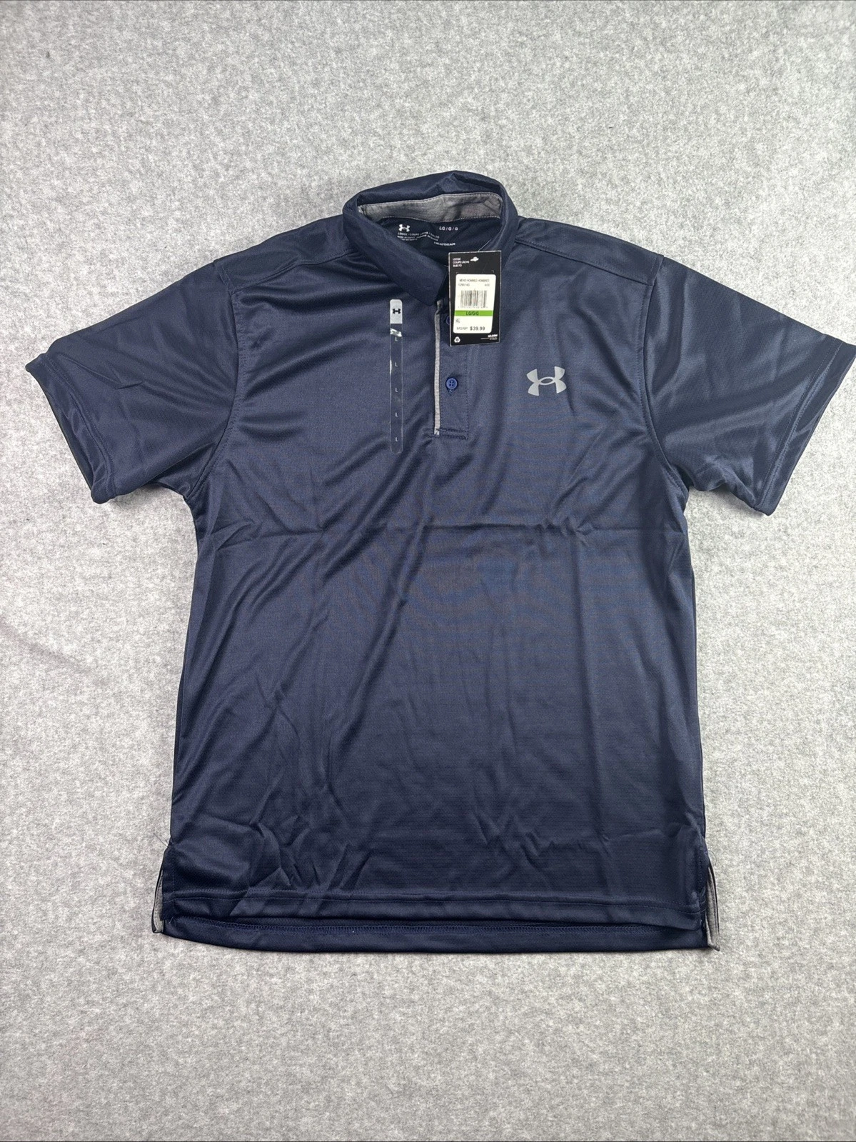 Under Armour Men's UA Tech Polo Performance Golf Shirt Navy Loose Fit Size L NWT
