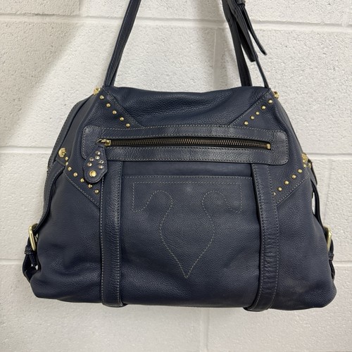 orYANY Womens Purse Leather Bag Shoulder Strap Blue Gold Studded EUC - Picture 7 of 20