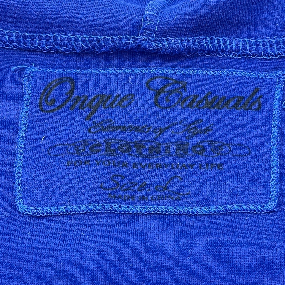 Chaqueta con Capucha Azul Cremallera Mujeres Apliques Caja de Regalo Vacaciones Acogedora Informal Talla LEER Foto 3 de 4