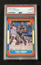 1986 Fleer Steve Johnson Basketball Card #55 PSA 8 (NM-MT)