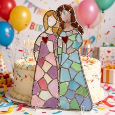 Mother s Day Stained Glass Effect Window Sun Catchers Birthday Gift for Women
