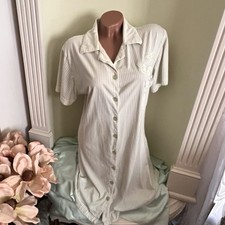 Vanity Fair. Vintage. Sz L. Robe Duster Night Shirt. Embroidered. Lace. B123