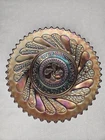 Antique Amethyst Blue Dugan Carnival Glass Round-Up Pattern Plate 1910-1912