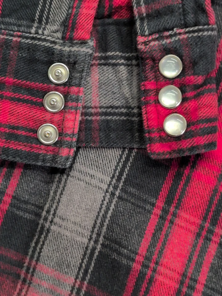 Camisa Five Brother Para Hombres Franela Pesada Abotonada Manga Larga Roja A Cuadros Talla 2XL Foto 4 de 4