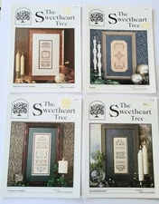 LOT OF 4 THE SWEETHEART TREE SAMPLER CROSS STITCH PATTERN BOOKLETS- NEW