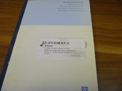 ZF-ECOMAT2 Plus HP502 HP552 HP592 HP602 Transmission Service Repair Manual xz