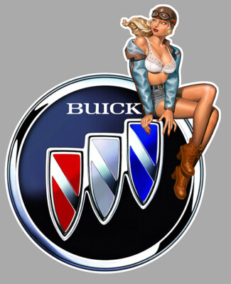 BUICK right pin up right vinyl sticker laminated