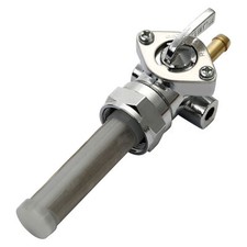 22mm Chrome Motorcycle Petcock Tap w. Straight Outlet Use w. 1/4" ID Fuel Hos