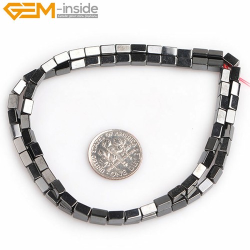 3mm 4mm 6mm Natural Black Hematite Gemstone Cube Beads For Jewelry Making 15" - Picture 33 of 36