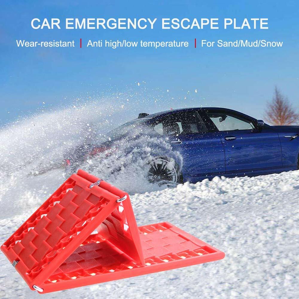 2PC Foldable Car Tire Traction Mat Anti Skid Pad Emergency Car