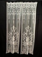 Antiche Tendine Tende Coppia Filet 170x54cm Circa