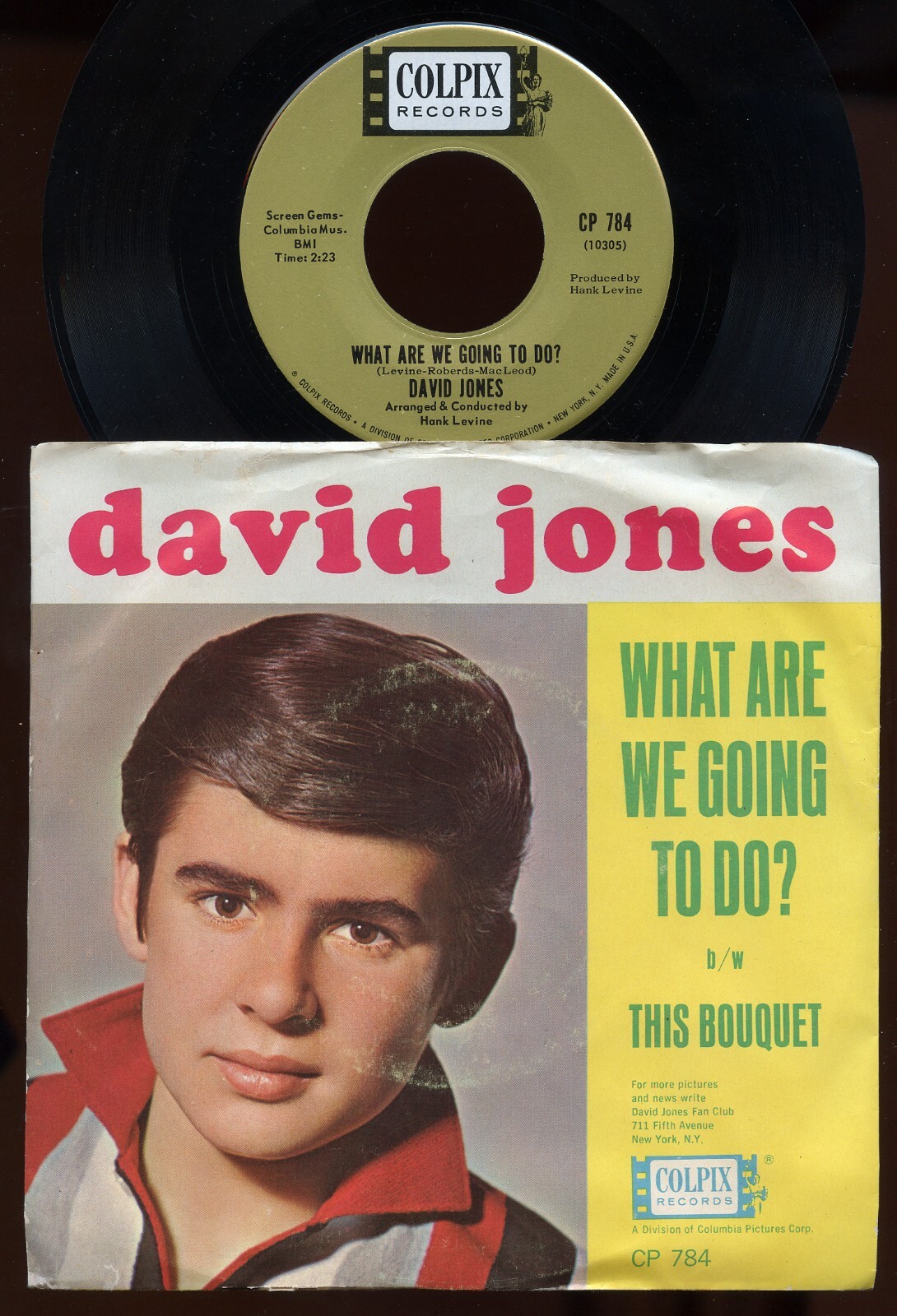 Rare David Jones 45, P/S & Jukebox Title Strips- What Are We Going To Do~Monkees