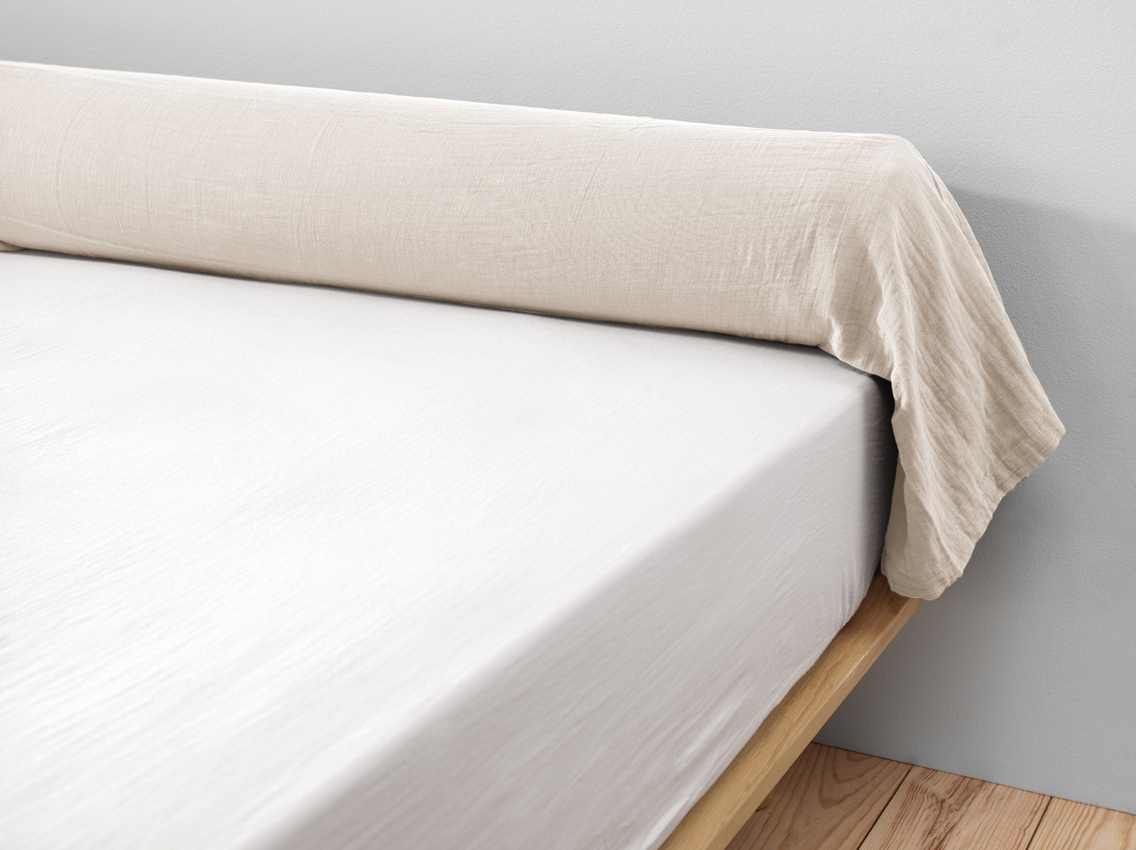Taie de traversin 85x185 gaze de coton Gaïa Naturel drap de lit