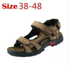 Mens Leather Sandals Summer Open Toe Sandles Sport Sandal Hiking Shoes Sz DDY