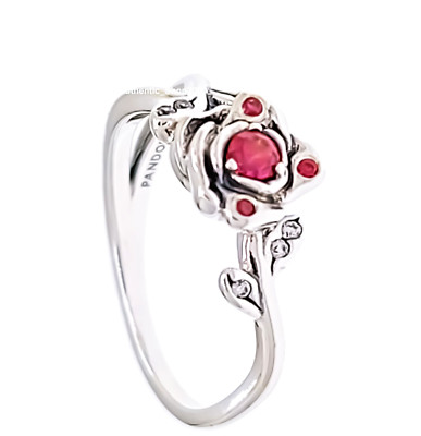 NEW 100% Authentic PANDORA 925 Disney Beauty and the Beast Rose Ring 190017C01