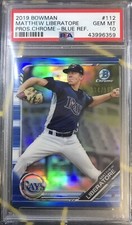 2019 Bowman Prospects Chrome Matthew Liberatore Blue Refractor /150 PSA 10 Pop 1