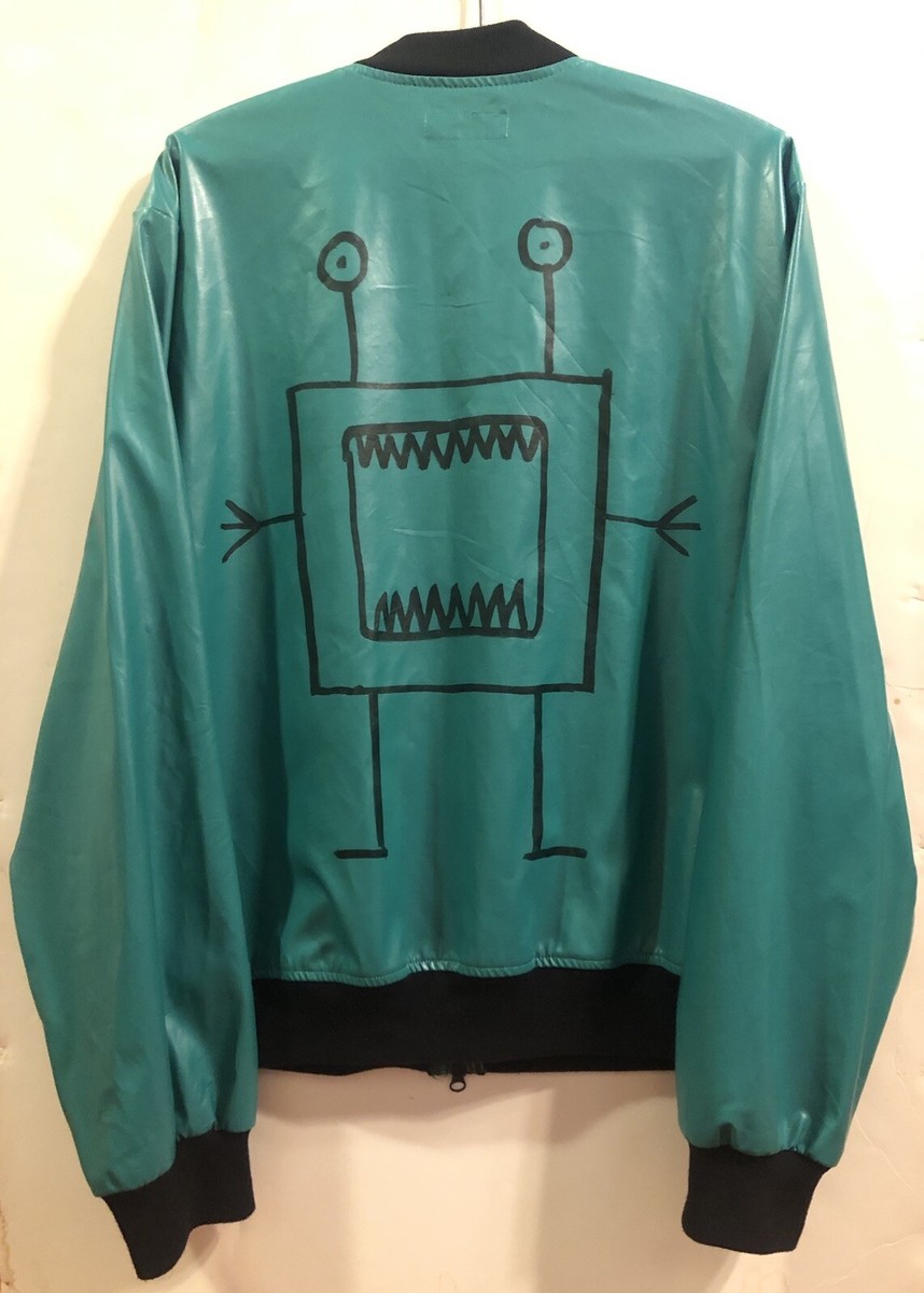 AMERICAN APPAREL Made In USA Turquoise Bomber Jacket w