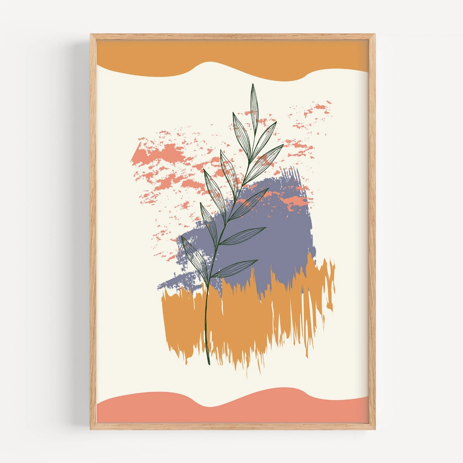 Boho Abstract Terracotta Modern Minimalist Wall Art Poster Print 30.47