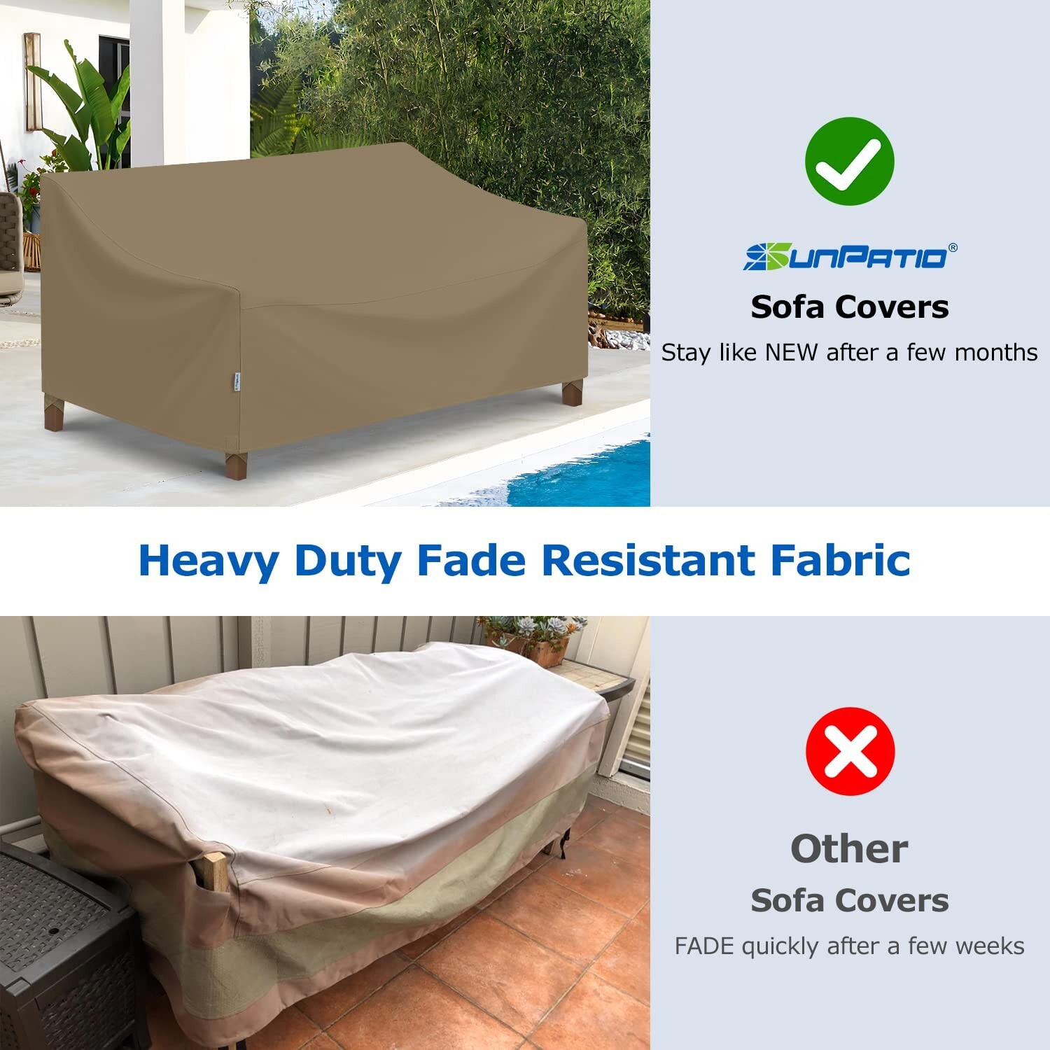 SunPatio Outdoor Sofa Cover Waterproof, Heavy Duty Couch Cover 93.5 Inch with...